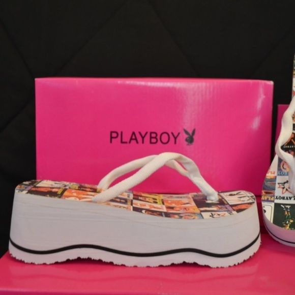 playboy platform sandals